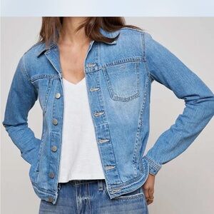 L’Agence Celine Blue Denim Jacket in Caster wash size S